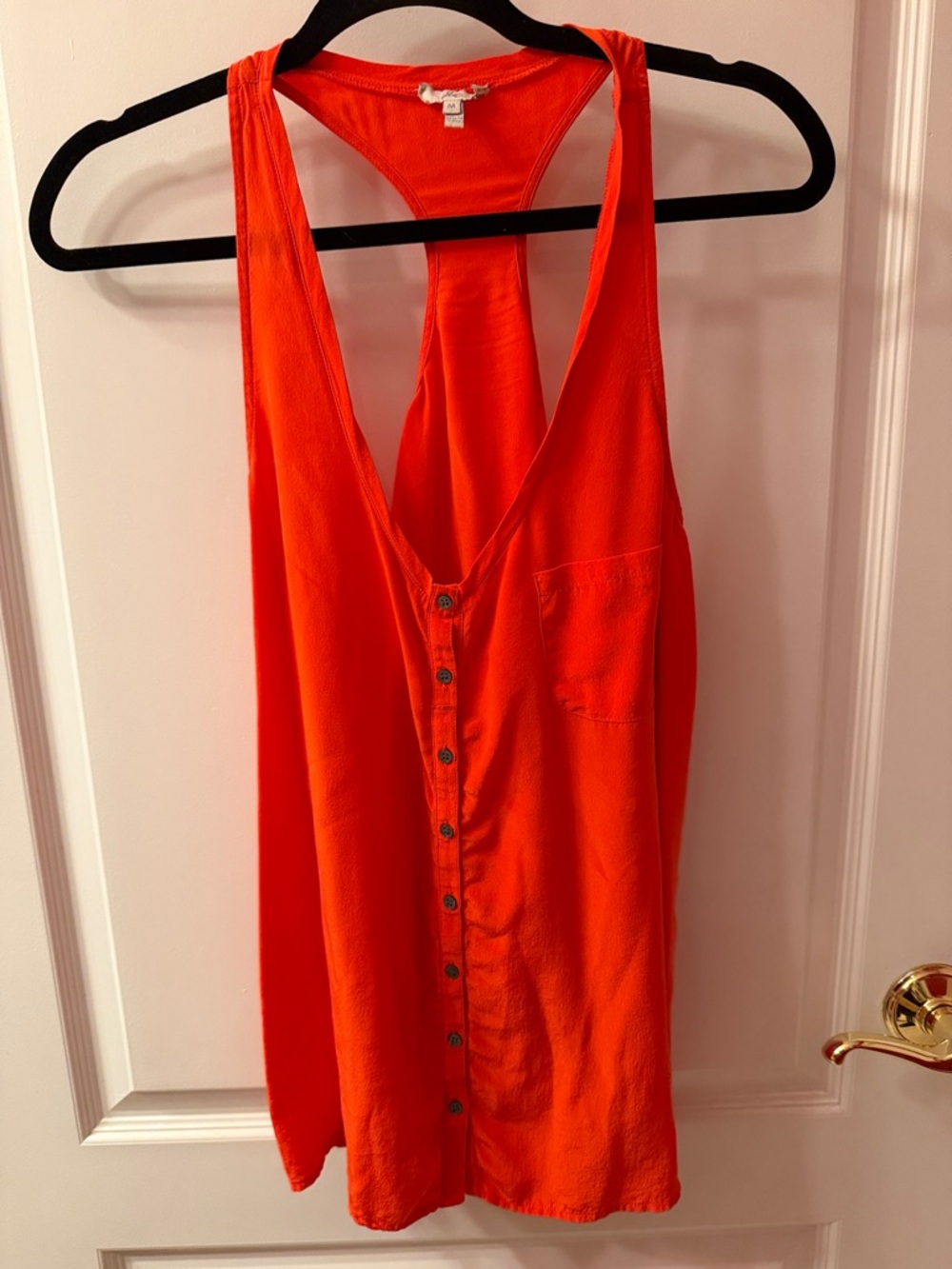 Joie Bright Red Scoop-Neck Blouse